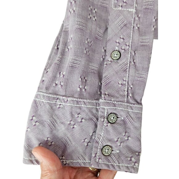 Buckle Black Mens XXL Athletic Fit Lavender Long Sleeve Button-Up Shirt Casual - Picture 9 of 13